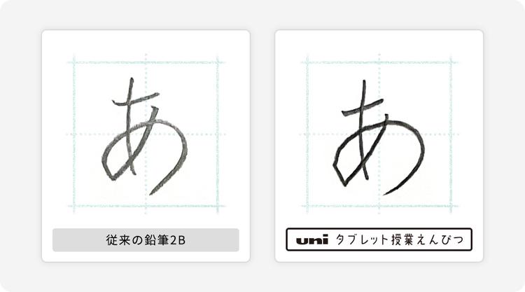 従来の鉛筆2B　uni タブレット授業えんぴつ