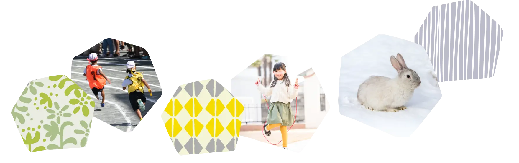 少女 子供が遊んでいる風景 雪原にいるうさぎ |イメージ画像